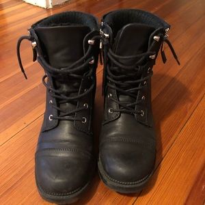 Black combat boots